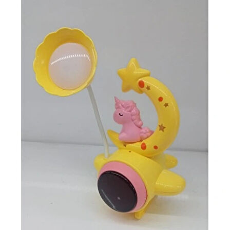 Dodes Çocuk Odası Ay ve Unicorn Desenli Gece Lambası