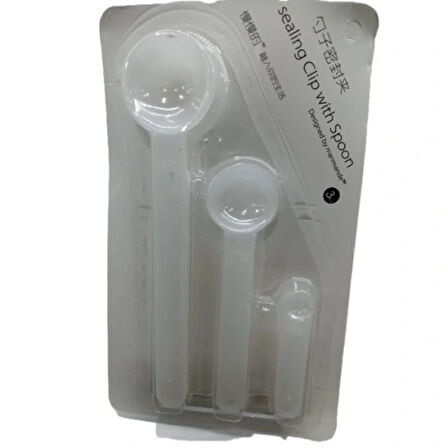 Dodes Ölçme Kaşıklı Poşet Klipsi 3'lü Paket