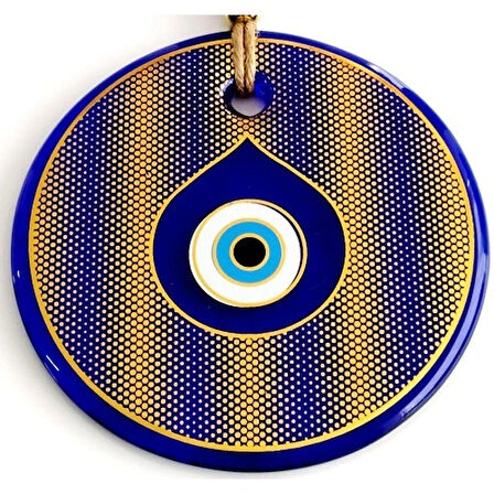 Dodes Altın Sarısı Yaldızlı Damla Göz Modelli Cam Duvar Süsü