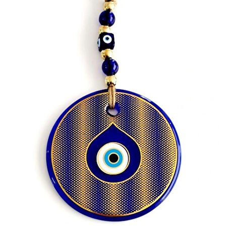 Dodes Altın Sarısı Yaldızlı Damla Göz Modelli Cam Duvar Süsü