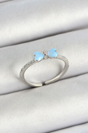 Dodes Dodes Pirinç Fiyonk Figürlü Zirkon Taşlı Gümüş Renk Ayarlanabilir Kadın Yüzük TG27BYK3765