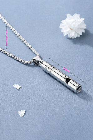 Dodes Dodes Acil Durum Düdüğü 316L Çelik Kararma Yapmaz Yüksek Desibel Kolye Unisex TG27EBK1200