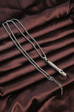 Dodes Dodes Acil Durum Düdüğü 316L Çelik Kararma Yapmaz Yüksek Desibel Kolye Unisex TG27EBK1200