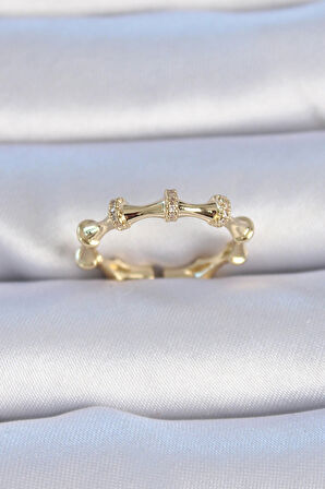 Dodes Dodes Pirinç Gold Renk Zirkon Taşlı Kadın Yüzük TG27BYK3903