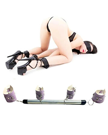 Dodes Dodes Fantezi Seksi Deri Borulu Lila El Ayak Kelepçesi TG275381