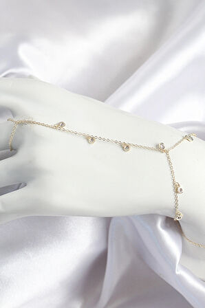 Dodes Dodes Pirinç Zirkon Taşlı Sallantılı Model Gold Renk Kadın Şahmeran TG27SN699