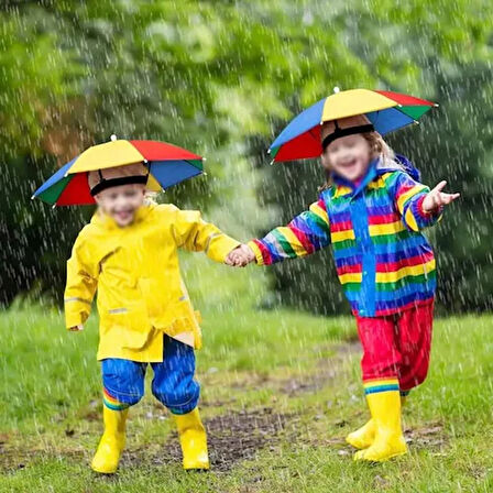 Dodes Gökkuşağı Kafa Şemsiyesi