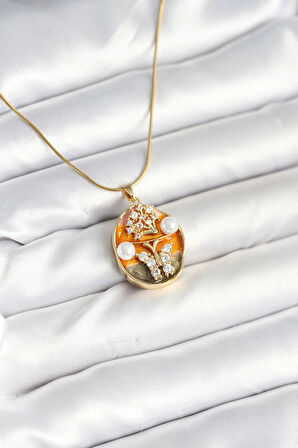 Dodes Dodes 316L Çelik Zincir Kelebek Model Sanatsal Portre Kadın Kolye TG27BKO10594