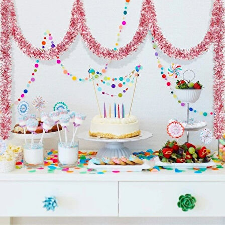 Dodes Simli Parti Süsü 2 Metre Pembe