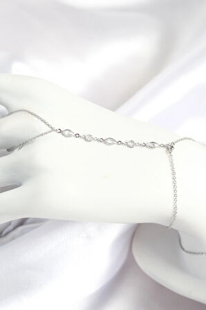 Dodes Dodes Pirinç Zirkon Taşlı Y Model Gümüş Renk Kadın Şahmeran TG27SN692