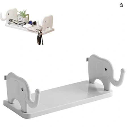 Dodes Fil Desenli Yapışkanlı Çok Amaçlı Raf