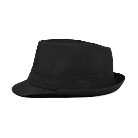 Dodes Çocuk Boy Siyah Kumaş Fötr Şapka Gösteri Şapkası Michael Jackson Şapkası 54 No