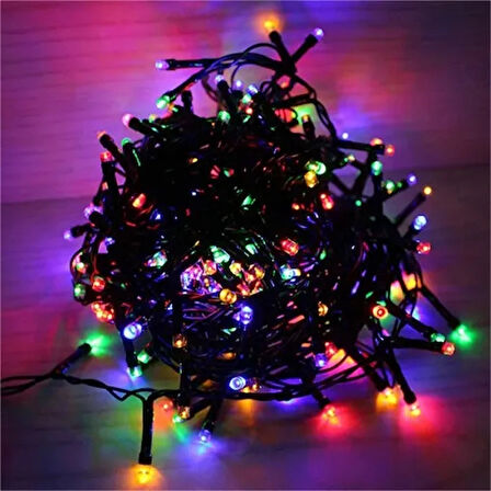 Dodes 10m 100 LED Pilli 2 Kademeli RGB Işık (Siyah Kablo)