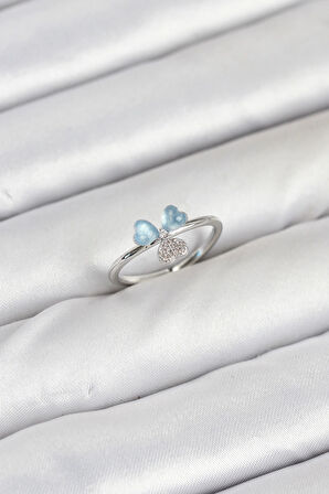 Dodes Dodes Pirinç Gümüş Renk Yonca Model Kadın Yüzük TG27BYK3895