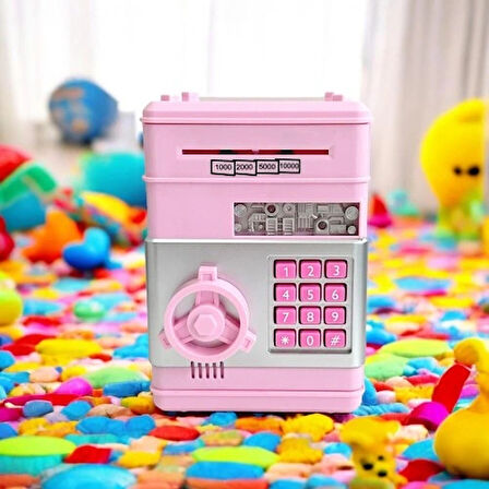 Dodes Şifreli Otomatik Kağıt Para Alan Atm Pembe Kumbara