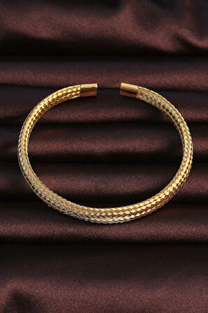 Dodes Dodes 316L Çelik Altın Renk Hasır Görünüm Erkek Bileklik TG27EB3675