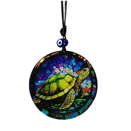 Dodes Kaplumbağa Desenli Mavi Renk 12 Cm Duvar Süsü