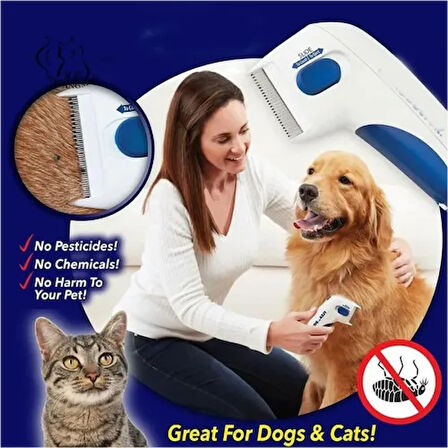 Dodes Flea Doctor Kedi ve Köpekler İçin Pilli Pire Tarağı