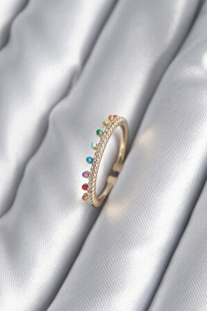 Dodes Dodes Pirinç Gold Renk Zirkon Taş Detay Kadın Yüzük TG27BYK2997