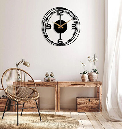 Geometrik Tasarimli Dekoratif Duvar Saat