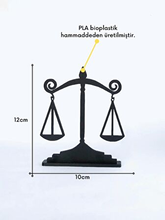 Terazi Figürlü 2'li Siyah Dekoratif Biblo - Bioplastik