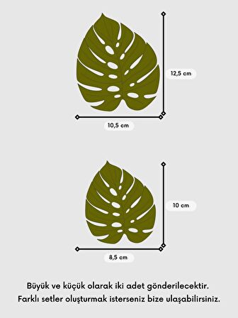 Monstera Yaprak Motifli Buzdolabı Magneti - 2'li - Bioplastik