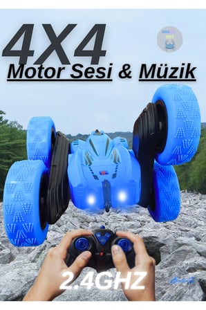Uzaktan Kumandalı Işıklı Şarjlı 2.4 Ghz Müzikli Demolu Kırılmaz Akrobat Araba