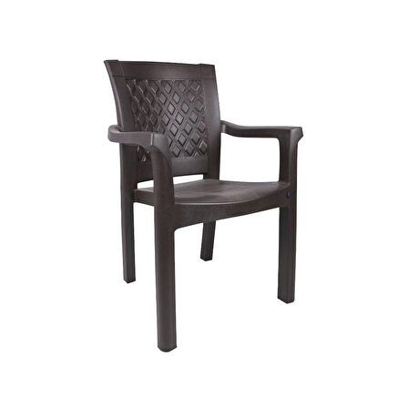 Mandella Ela Kutu Bacaklı Koltuk A Modeli (4 Adet)  Kahverengi