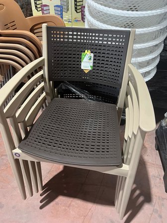 Mandella Irmak Çift Renk Koltuk (6 Adet) Gövde Çölbeji- Oturma/Sırt Kahverengi
