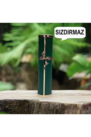 Deri Sızdırmaz Taşınabilir Mini Doldurulabilir Boş Küçük Seyahat Cep Parfüm Şişesi-Yeşil