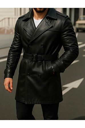 Premium Deri Trençkot Kaban