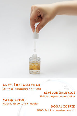 CELLEANSER Calendula Içeren Sivilce Karşıtı Besleyici, Yatıştırıcı, Nemlendirici Serum