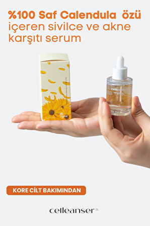 CELLEANSER Calendula Içeren Sivilce Karşıtı Besleyici, Yatıştırıcı, Nemlendirici Serum