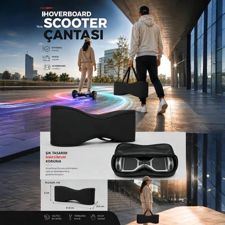 Elektrikli Kaykay Hoverboard Bluetooth Hoparlörlü 6.5 İnç Grafiti D01 - Çanta Hediye