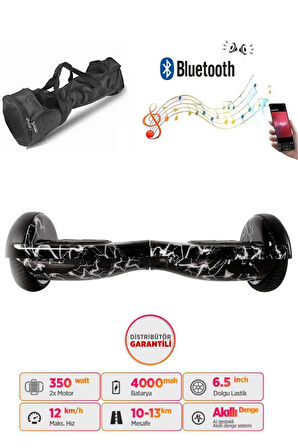 Elektrikli Kaykay Hoverboard Bluetooth Hoparlörlü 6.5 İnç Grafiti D02 - Çanta Hediye