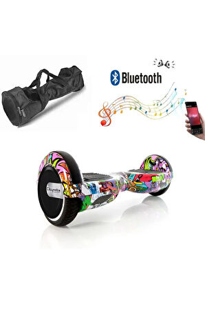Elektrikli Kaykay Hoverboard Bluetooth Hoparlörlü 6.5 İnç Grafiti D04 - Çanta Hediye