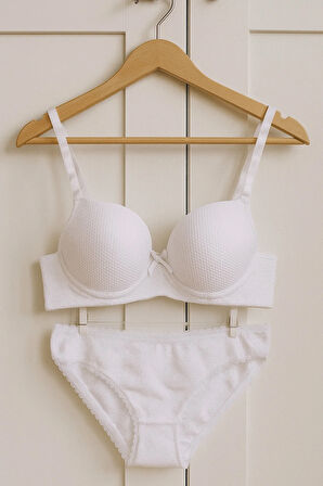 Desenli İthal Kaliteli Kumaş Dolgulu Destekli Sütyen Külot Takım