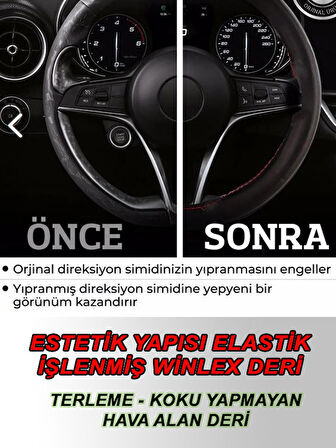 CHEWROLET TRAX  uyumlu oto,araç  direksiyon kılıfı kırmızı dikiş