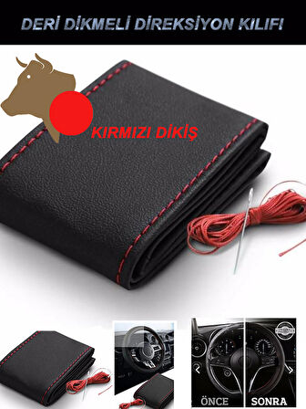 MERCEDES W204 Uyumlu Araç,Araba,Oto direksiyon kılıfı mavi dikiş