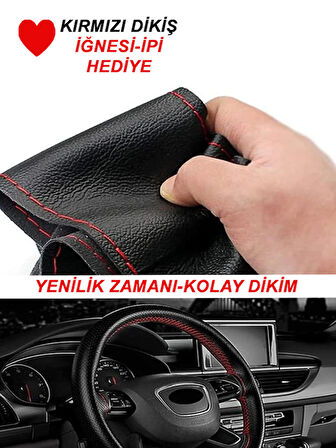 Porsche Taycan uyumlu Araç,Araba,Oto direksiyon kılıfı siyah dikiş