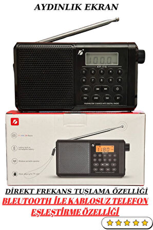 Dijital Bluetooth Kablosuz Bağlanılabilir Ekranlı Işıklı FM Nostaljik Radyo Videolu Ürün