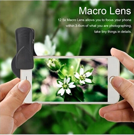 37MM 0.45X Geniş Açı Lens + Makro Lens 2'si 1 Arada Cep Telefonu Lens Kiti