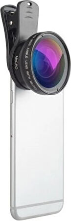 37MM 0.45X Geniş Açı Lens + Makro Lens 2'si 1 Arada Cep Telefonu Lens Kiti