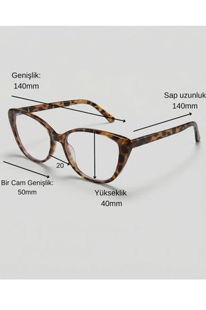 Diana Leopar Cat Eye Slim İnce Çerçeveli Hafif Mavi Işık Korumalı Gözlük | 50 Ekartman |