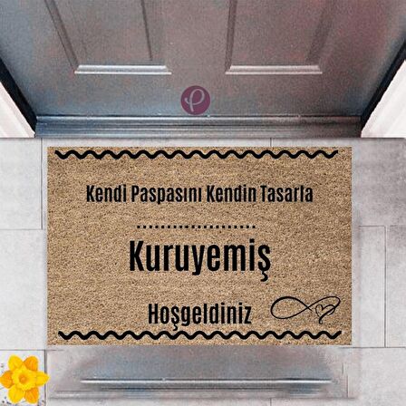 Kapı Önü Paspası Dekoratif Dijital Baskı Kuruyemiş P-2538