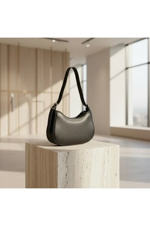 Kadın Baget Omuz Çantası – Minimalist Suni Deri Hobo Koltuk Altı Günlük Çanta