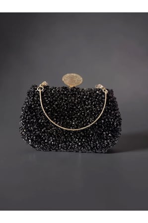 Kadın Kristal Taşlı Abiye Çanta Clutch Portföy Zincir Askılı Parlak Gece Davet Düğün Nişan Çantası (Gümüş - Siyah - Antrasit)