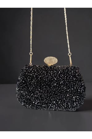 Kadın Kristal Taşlı Abiye Çanta Clutch Portföy Zincir Askılı Parlak Gece Davet Düğün Nişan Çantası (Gümüş - Siyah - Antrasit)