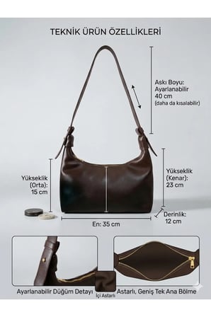 Yumuşak Dokulu Hobo Kadın Omuz Çantası – Minimal & Günlük Şık Kullanım