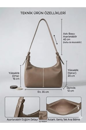 Yumuşak Doku Modern Tasarım Kadın Omuz Çantası - Minimalist Şıklık - Kadın Hobo Çanta - Günlük ve Şık Tasarım